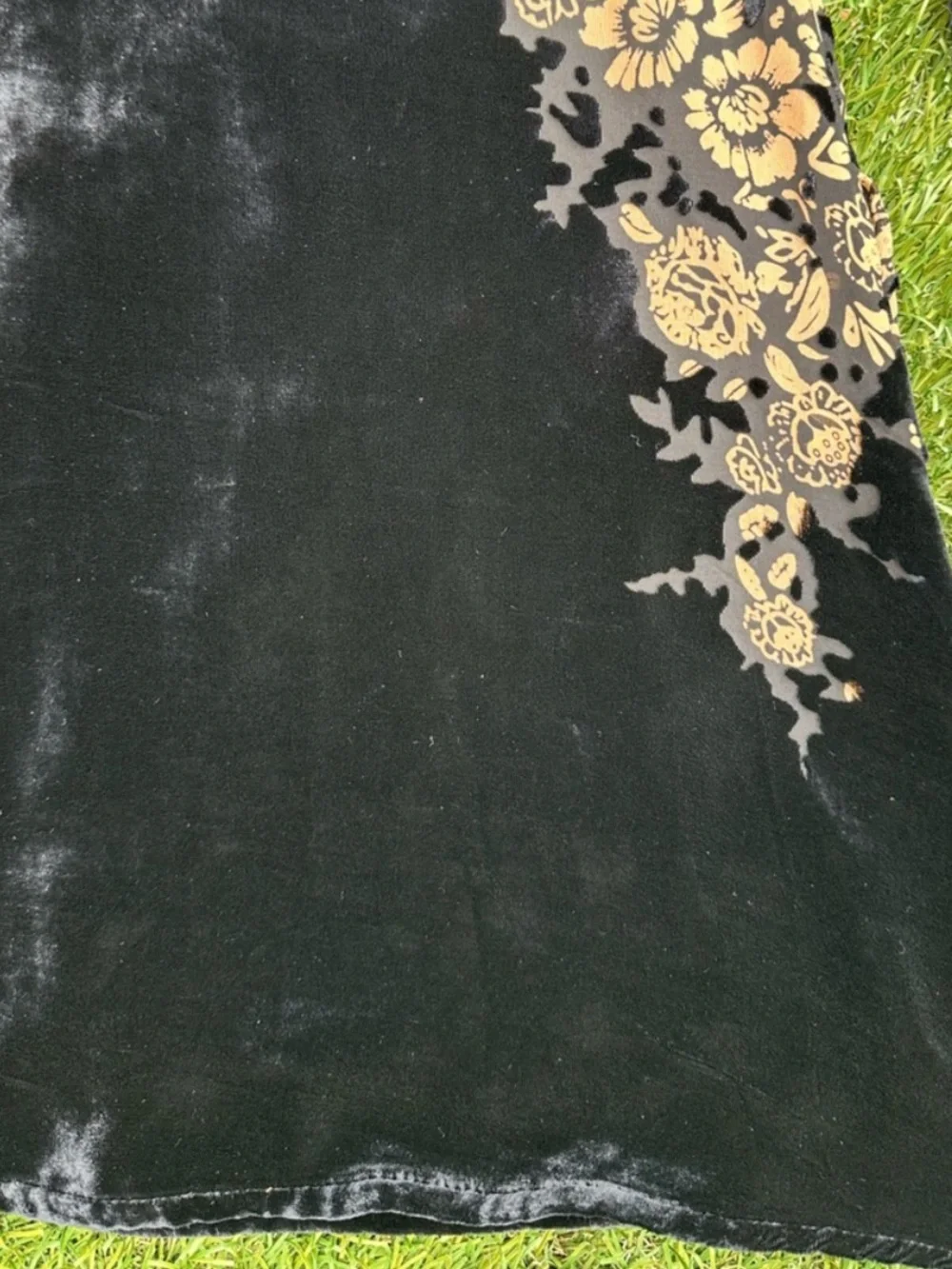 Vintage Y2K WhimsyGoth Fairy Floral Velvet Silk Burnout Kimono Cardigan Medium - Picture 4 of 12
